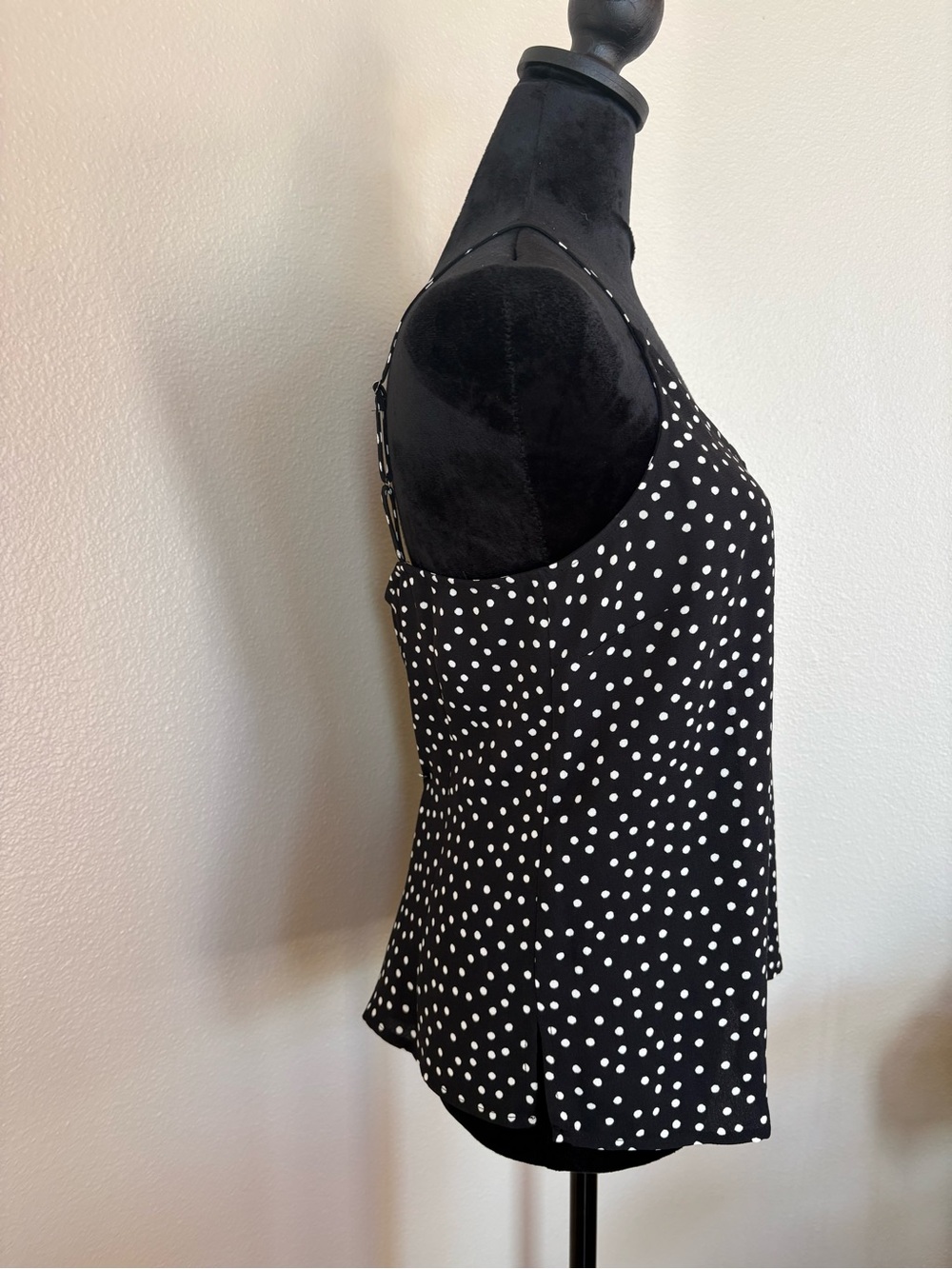 Halogen Black and White Polka Dot Tank Top